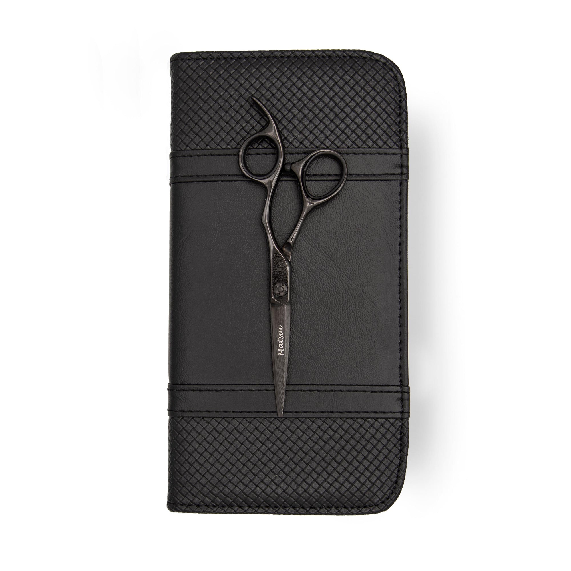 2020 Matsui Matte Black Damascus Offset Scissors (1828549001277)