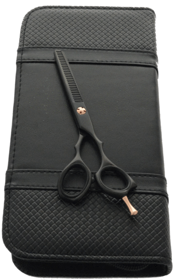 Matsui Matte Black Precision Rose Gold Thinning scissor (16650993680)